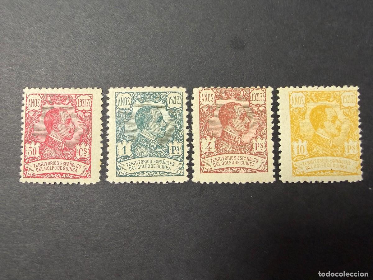 Sellos: GUINEA ESPA&Ntilde;OLA, 1922. EDIFIL 163/166. ALFONSO XIII. NUEVOS. SIN FIJASELLOS