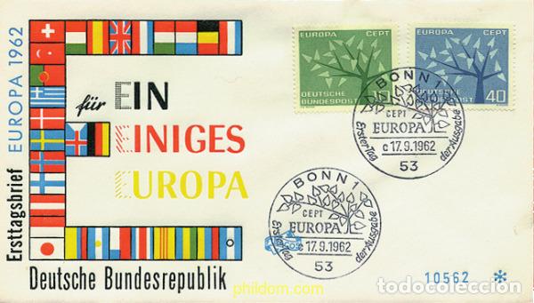 Sellos: 23511 MNH ALEMANIA FEDERAL 1962 EUROPA CEPT. ARBOL CON 19 HOJAS