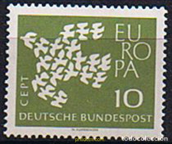 Sellos: 245400 MNH ALEMANIA FEDERAL 1961 EUROPA CEPT. PALOMA