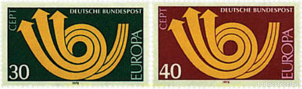 Sellos: 62233 MNH ALEMANIA FEDERAL 1973 EUROPA CEPT. CORNETA POSTAL