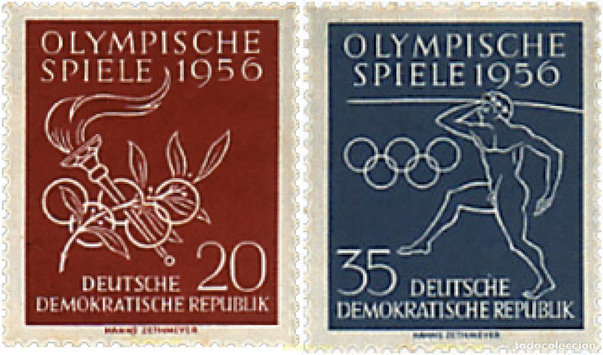 Sellos: 704500 HINGED ALEMANIA DEMOCRATICA 1956 16 JUEGOS OLIMPICOS VERANO MELBOURNE 1956