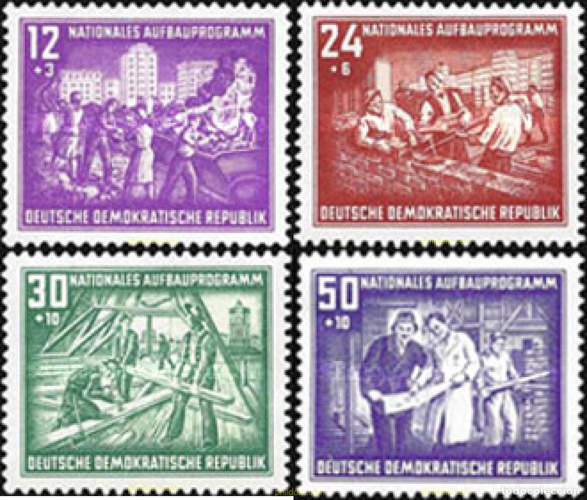 Sellos: 626373 HINGED ALEMANIA DEMOCRATICA 1952 RECONSTRUCCION NACIONAL