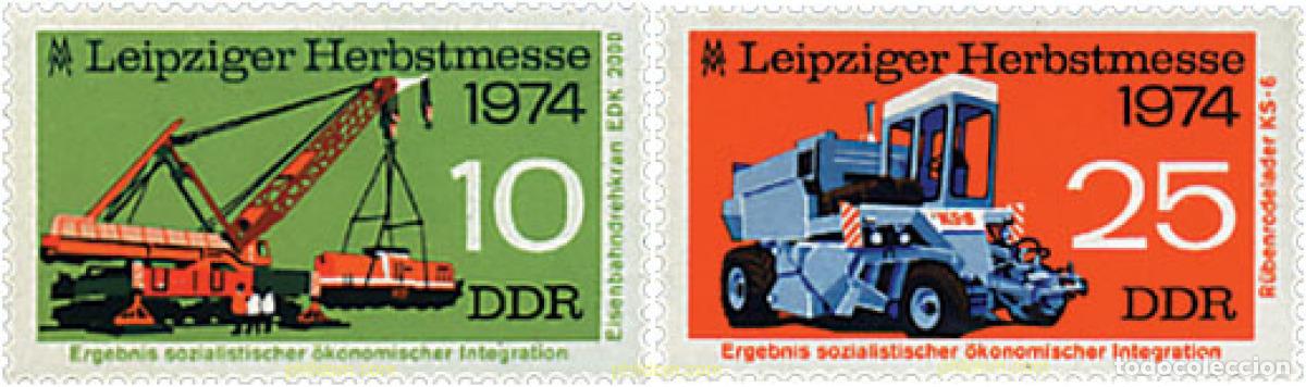 Sellos: 56172 MNH ALEMANIA DEMOCRATICA 1974 FERIA DE OTO&Ntilde;O DE LEIPZIG