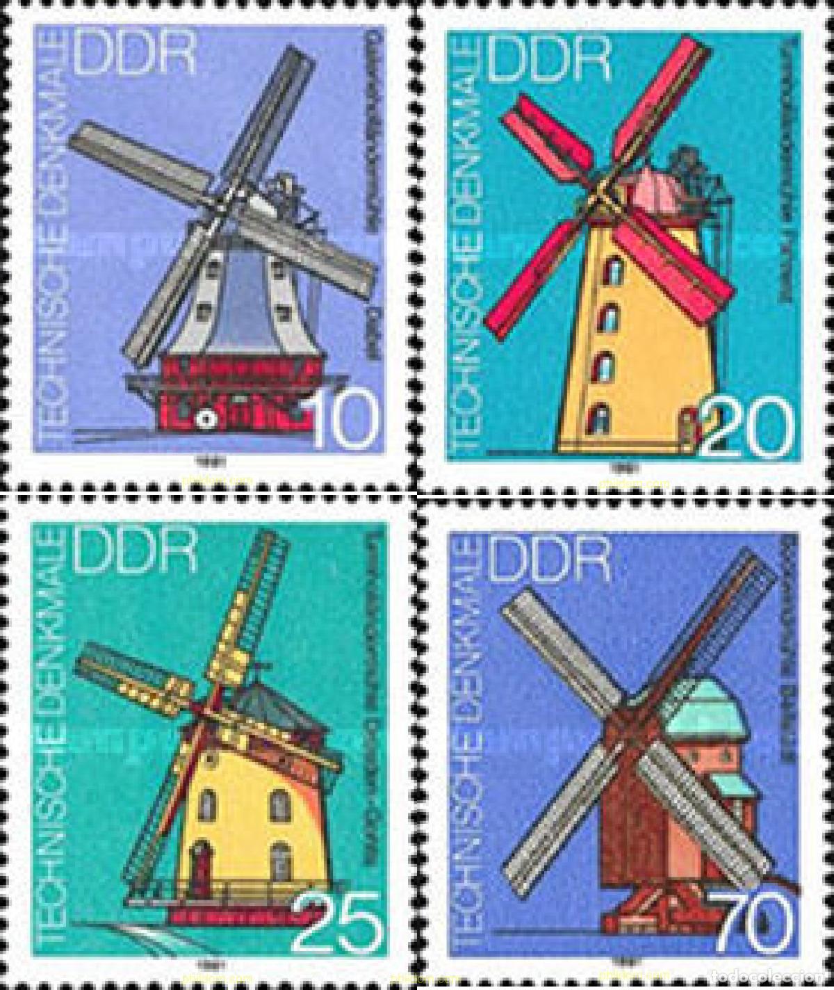 Sellos: 150881 MNH ALEMANIA DEMOCRATICA 1981 MOLINOS DE VIENTO