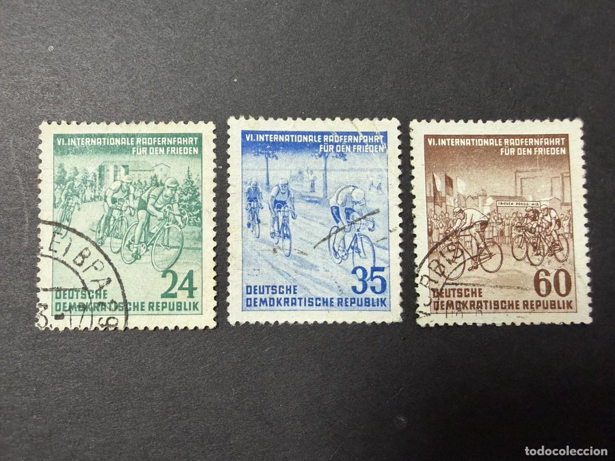 Selos: ALEMANIA ORIENTAL, 1953. EDIFIL 106/107. CICLISMO INTERNACIONAL. USADOS.