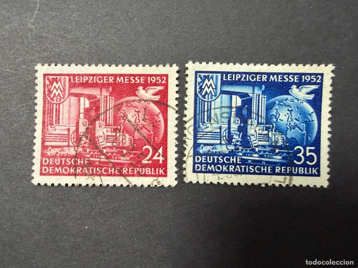 Sellos: ALEMANIA ORIENTAL, 1952. EDIFIL 67/68. FERIA OTO&Ntilde;O. USADOS.