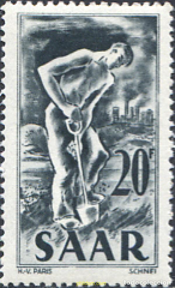 Sellos: 619842 HINGED ALEMANIA. Sarre 1949 INDUSTRIAS Y PAISAJES