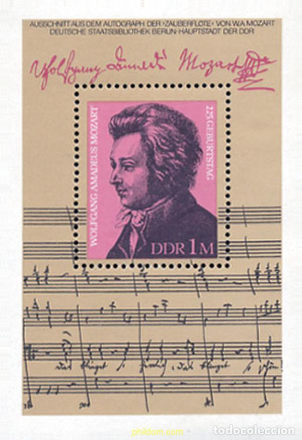 Sellos: 105972 MNH ALEMANIA DEMOCRATICA 1981 225 ANIVERSARIO DEL NACIMIENTO DE W. AMADEUS MOZART