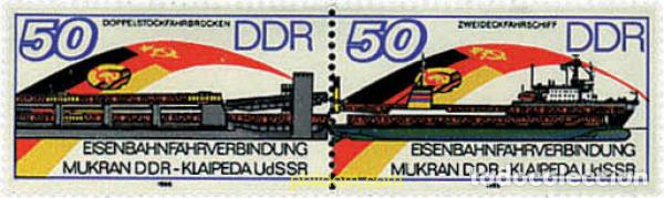 Sellos: 5915 MNH ALEMANIA DEMOCRATICA 1986 INAUGURACION DEL SERVICIO REGULAR ENTRE MUKRAN Y KLAYPEDA