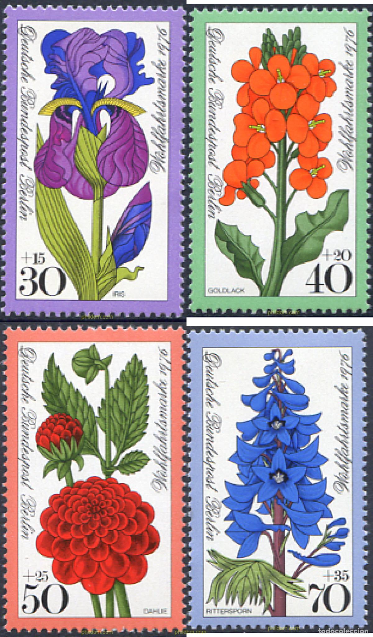 Sellos: 80240 MNH ALEMANIA. Berl&iacute;n 1976 FLORES DE JARDIN