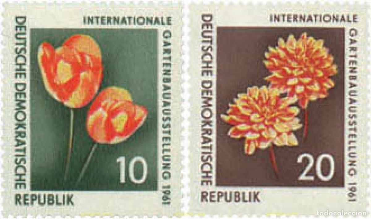 Sellos: 300508 MNH ALEMANIA DEMOCRATICA 1961 EXPOSICION INTERNACIONAL DE HORTICULTURA