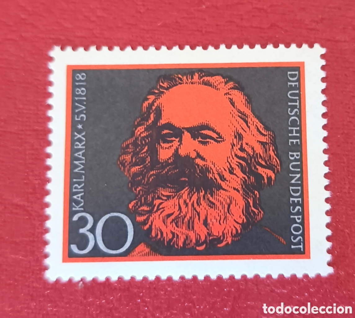 Francobolli: Alemania 1968 CL Aniversario del nacimiento de Karl Marx 1818 - 1883 Yvert 425 nuevo