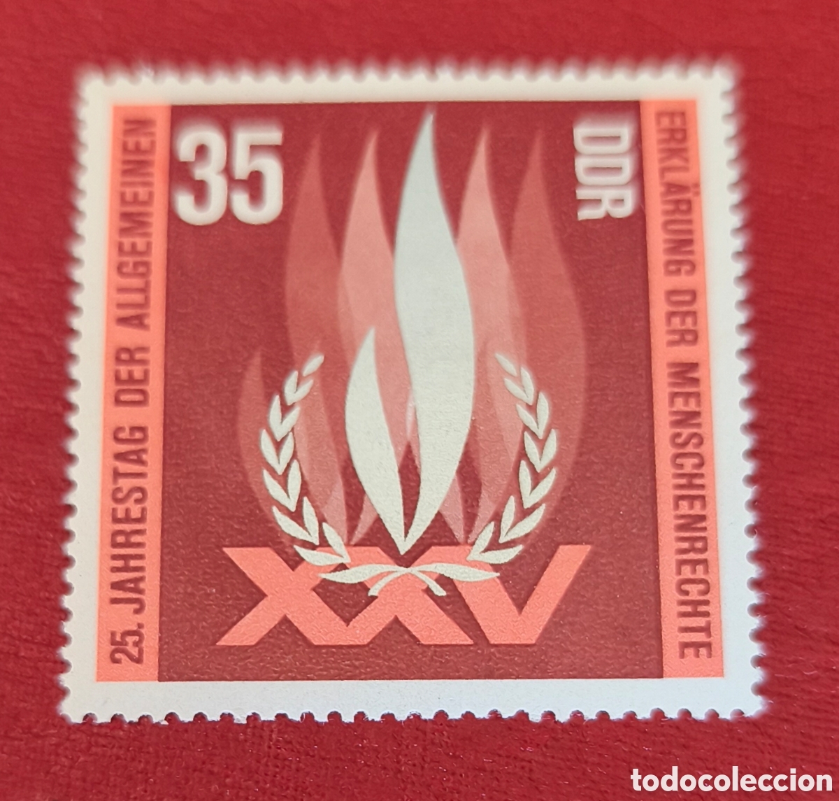 Selos: DDR 1973. XXV Aniversario de la declaraci&oacute;n de los derechos Humanos Yvert 1579 nuevo.