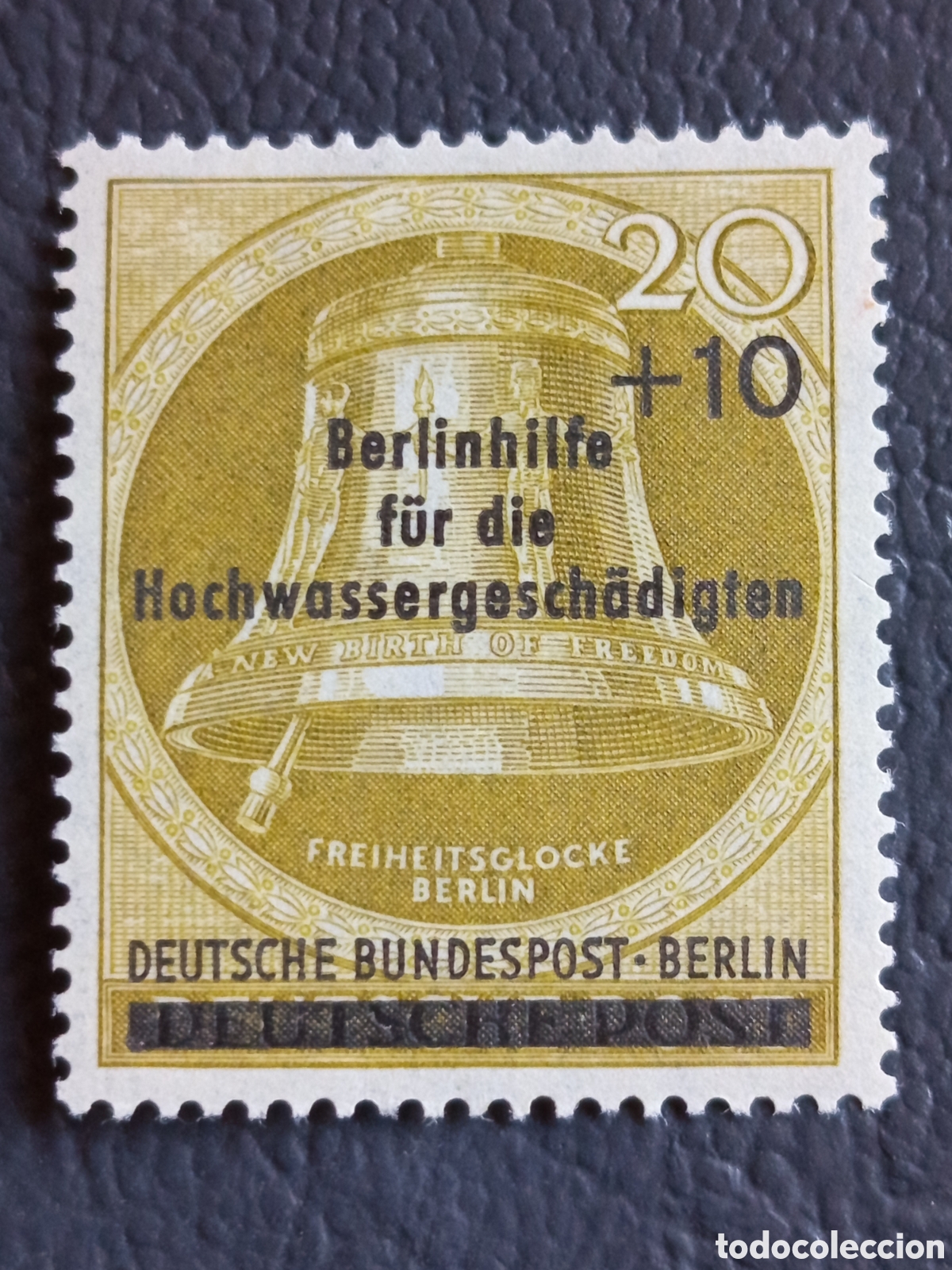 Briefmarken: Berl&iacute;n 1956 Scott 9NB20 Freiheitsglocke Hochwasser 20+10pf MH Berlin