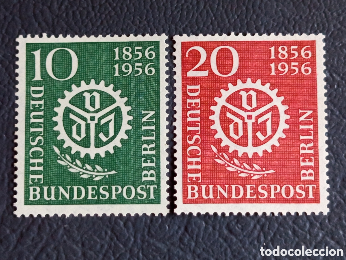 Briefmarken: Berl&iacute;n 1956 Scott 9N120-121 VDI Ingenieure 100 A&ntilde;os Serie MNH