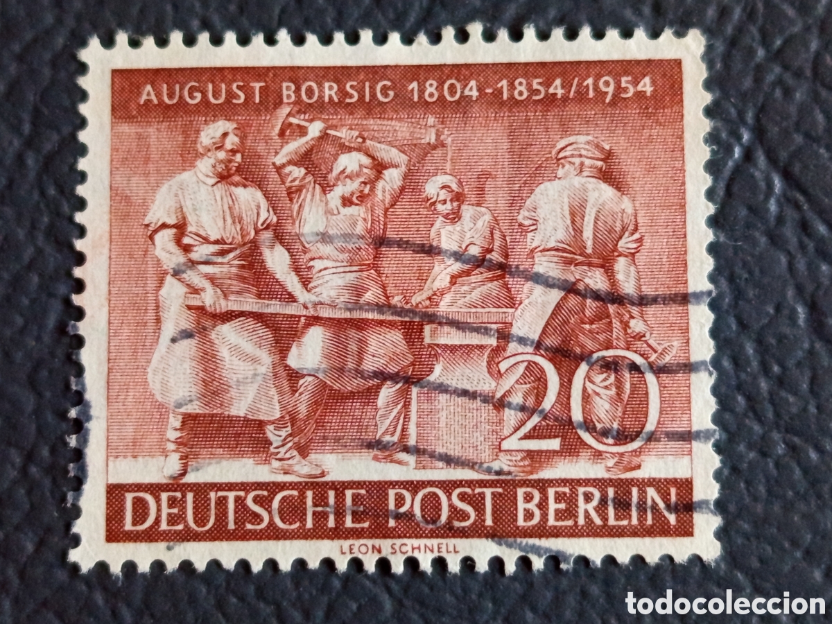 Briefmarken: Berl&iacute;n 1954 Scott 9N112 August Borsig 20pf Deutsche Post Berlin Used