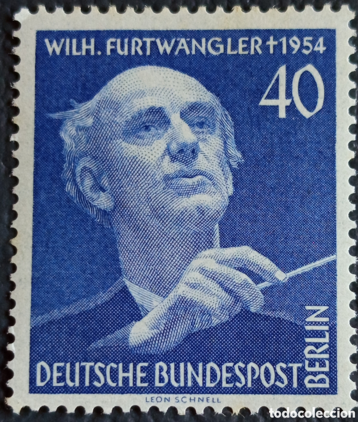 Timbres: Berl&iacute;n 1955 Scott 9N115 Wilhelm Furtw&auml;ngler 40pf MH Deutsche Bundespost