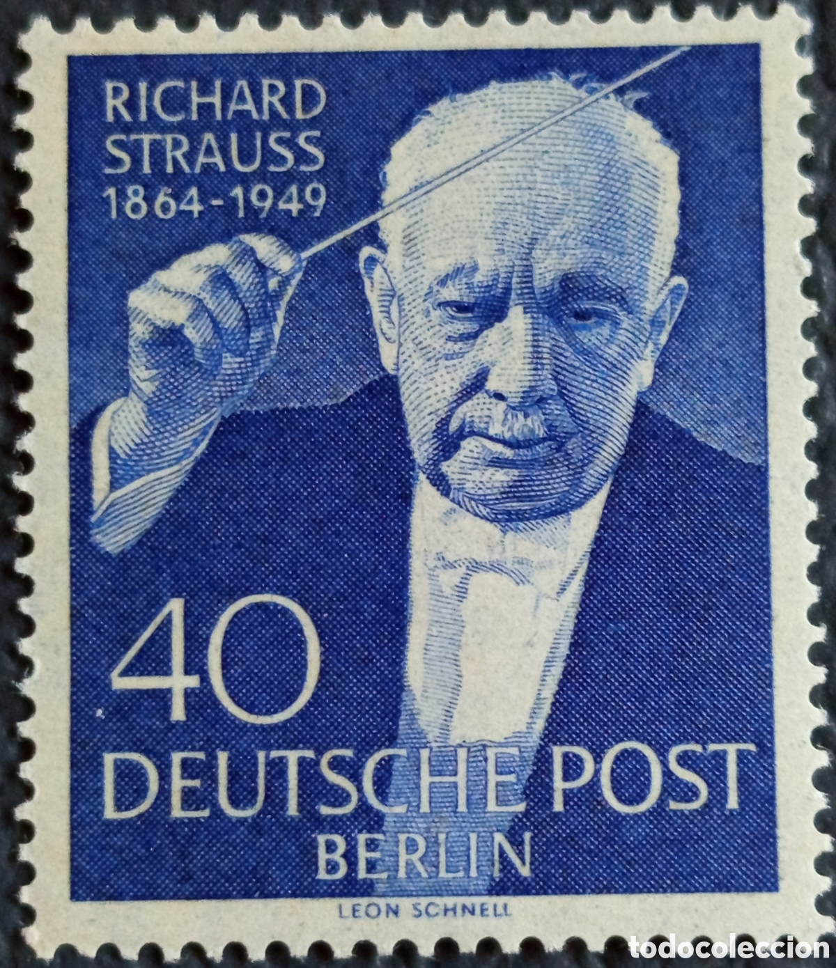 Briefmarken: Berl&iacute;n 1954 Scott 9N110 Richard Strauss 1864-1949 40pf MNH Deutsche Post