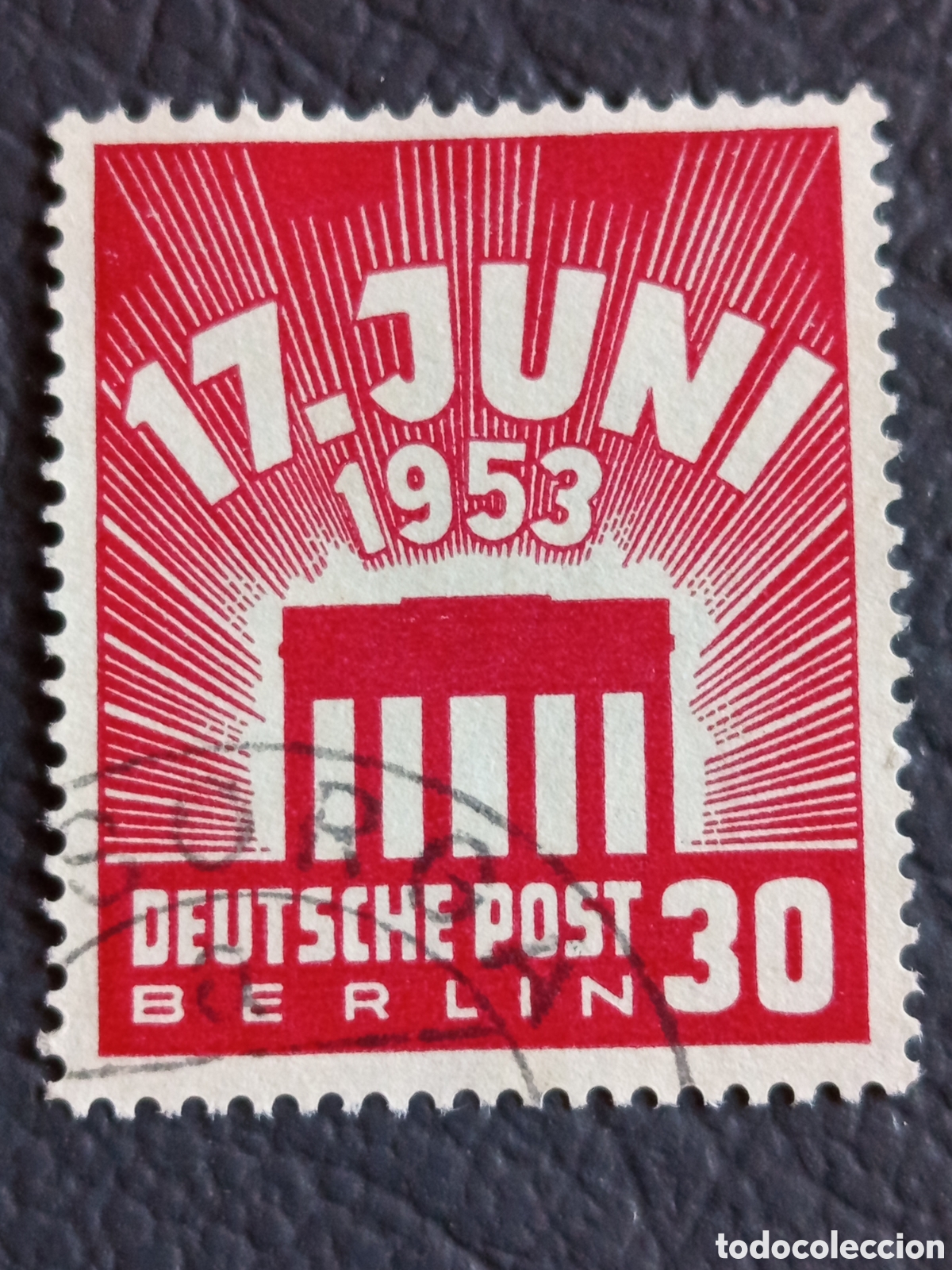 Sellos: Berl&iacute;n 1953 Scott 9N97 17 Juni 1953 Volksaufstand 30pf Used Deutsche Post