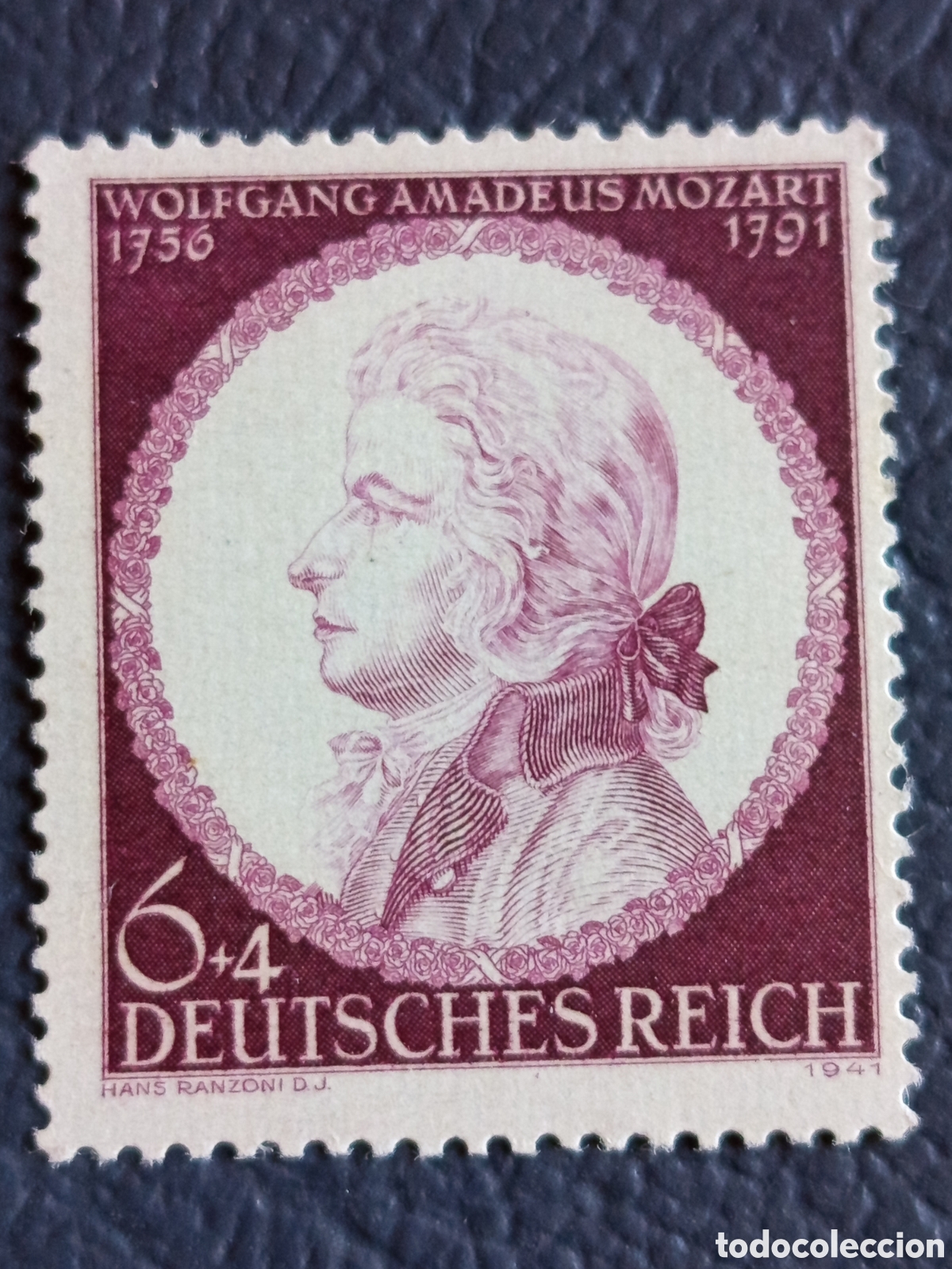 Stamps: Reich 1941 Michel 788 Wolfgang Amadeus Mozart 1756-1791 6+4pf MNH