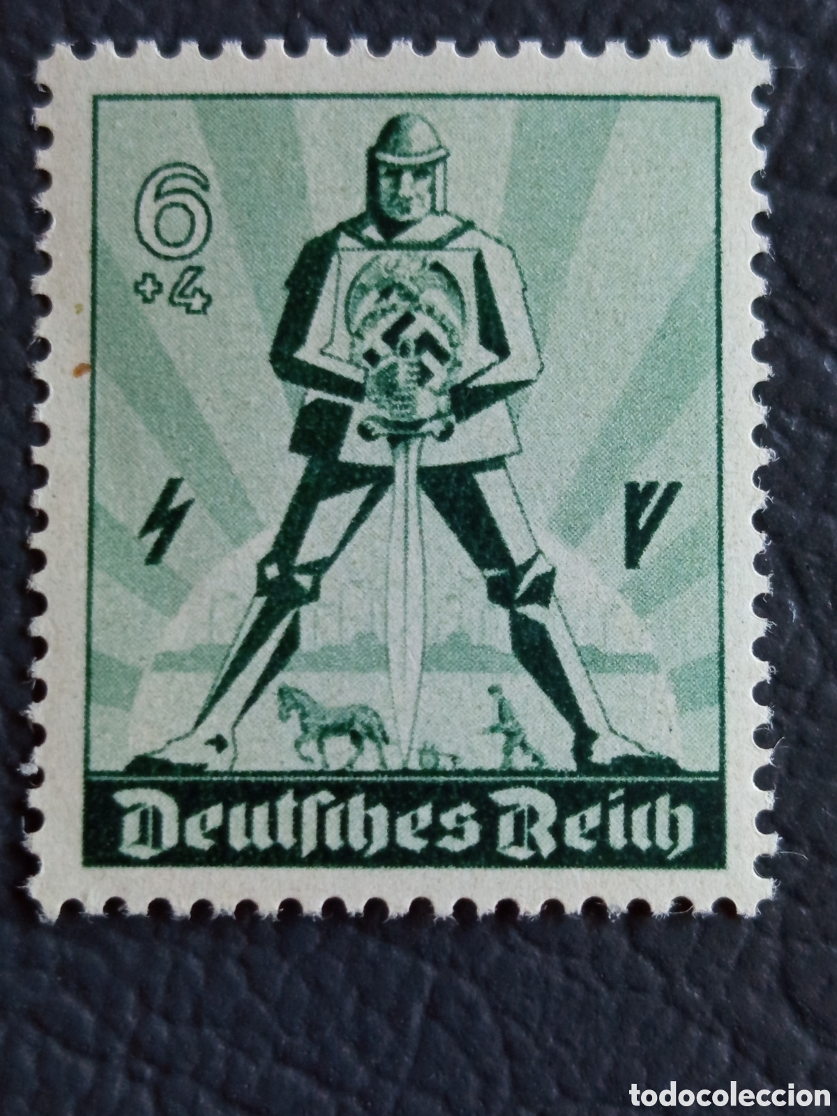 Briefmarken: Reich 1938 Michel 695 SS SA Caballero Escudo 6+4pf MNH Deutsches Reich