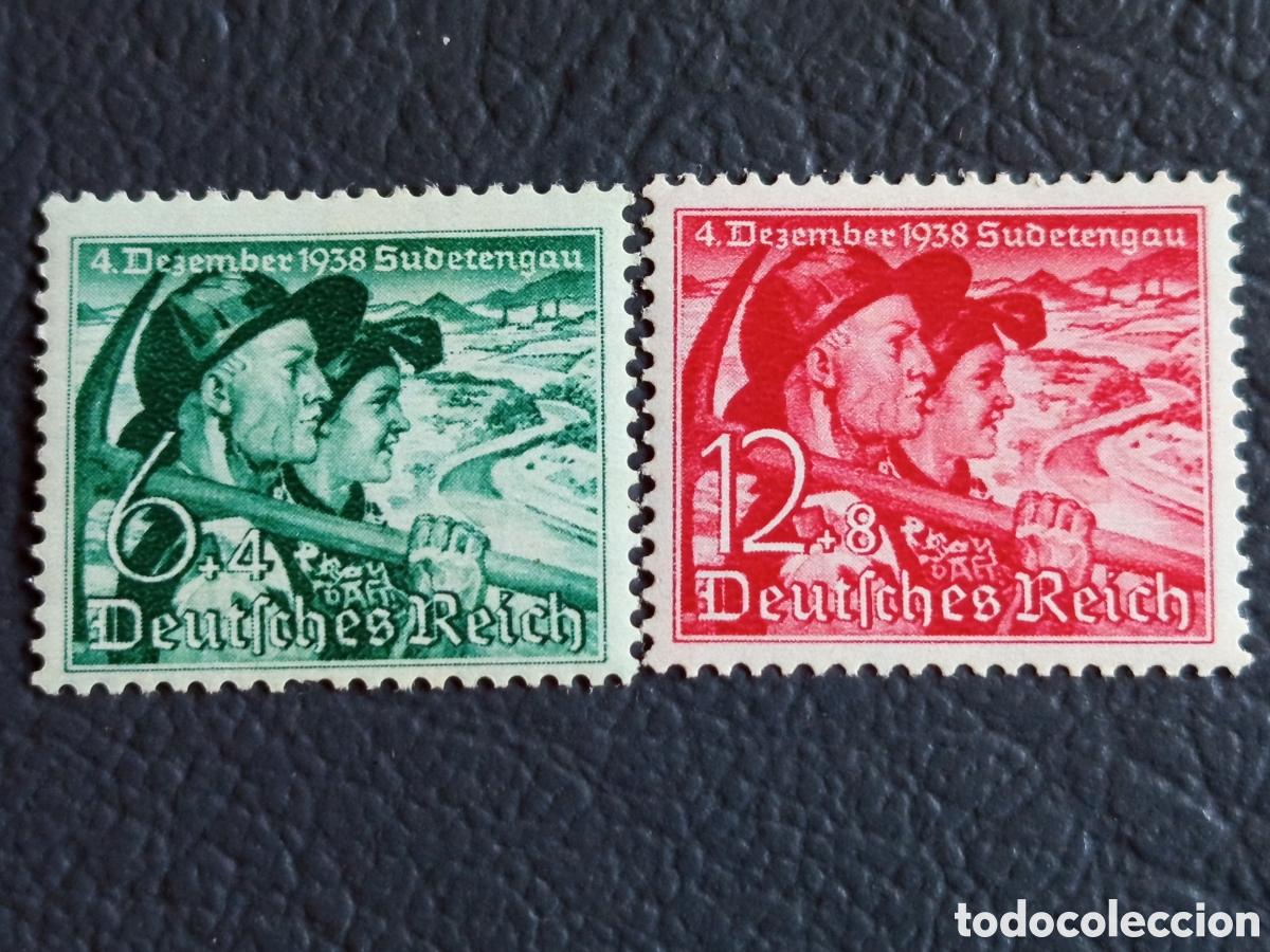 Stamps: Reich 1938 Michel 684-685 Sudetengau Volksabstimmung Serie MH