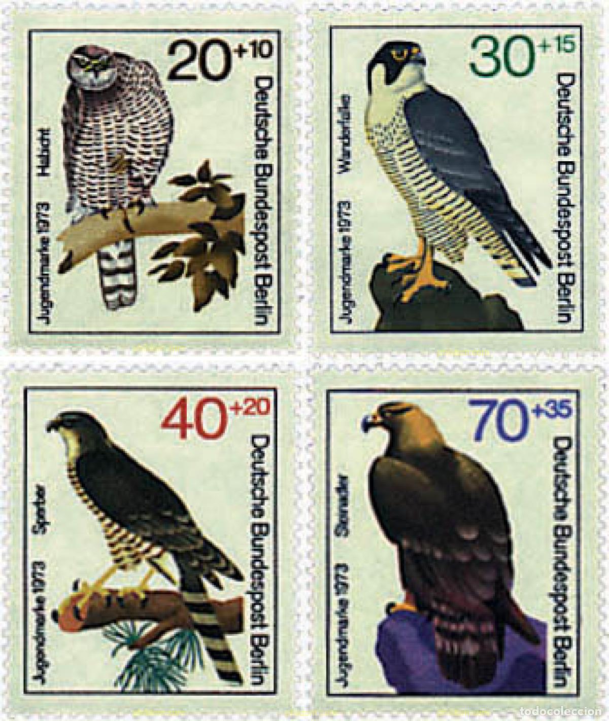 Sellos: 64688 MNH ALEMANIA. Berl&iacute;n 1973 AVES RAPACES
