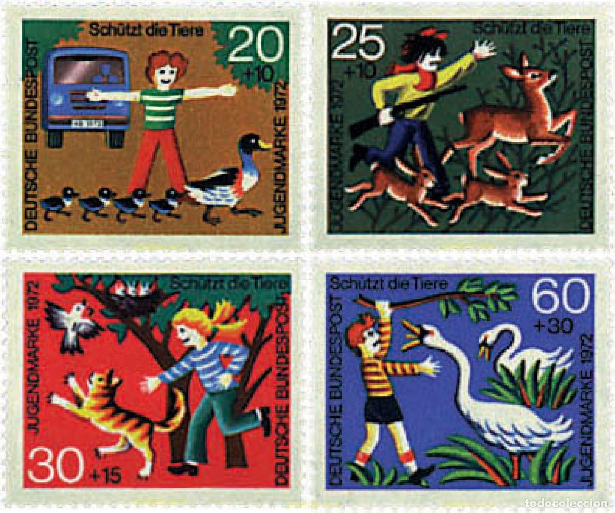 Sellos: 64939 MNH ALEMANIA FEDERAL 1972 PRO JUVENTUD. PROTECCION DE LA FAUNA