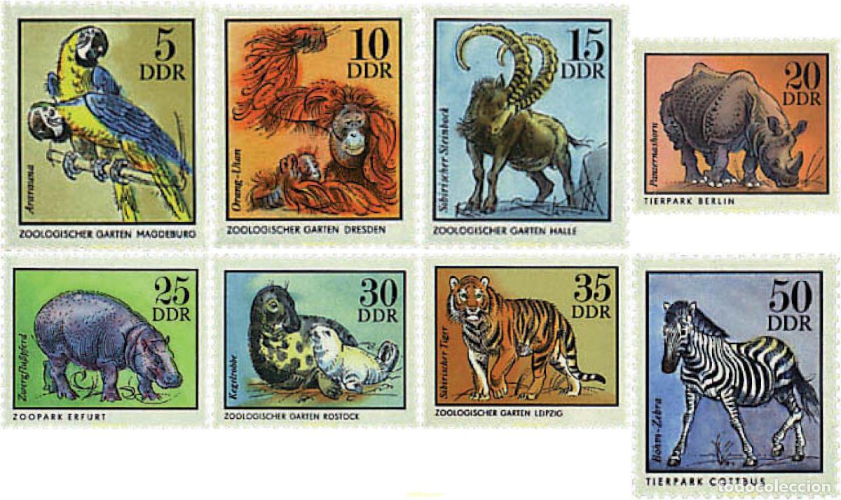 Sellos: 64593 MNH ALEMANIA DEMOCRATICA 1975 ANIMALES DE LOS PARQUES ZOOLOGICOS ALEMANES