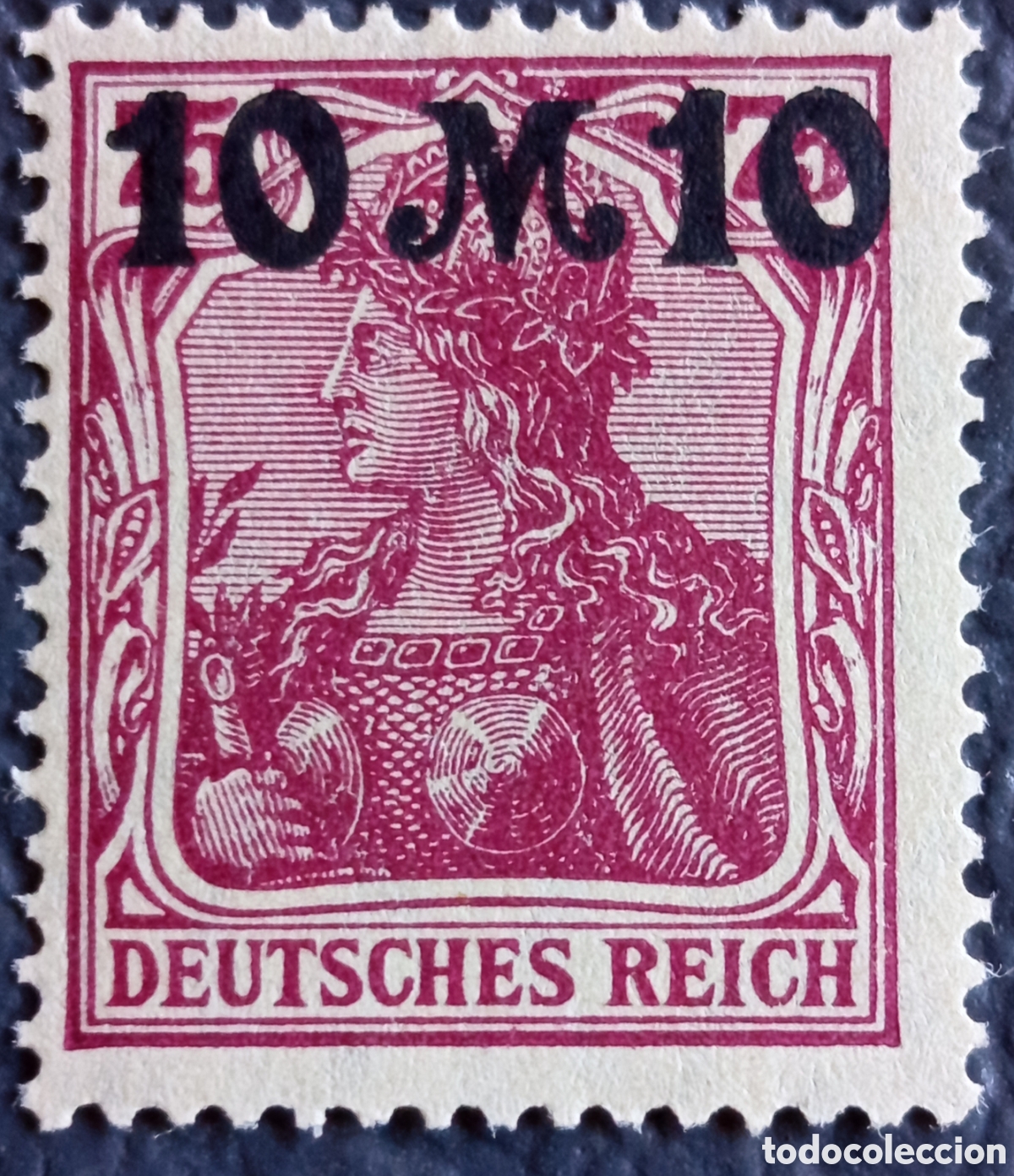 Sellos: Reich Alem&aacute;n 1921 Germania Inflaci&oacute;n Sobrecarga 10M/75Pf Mi.157 MH