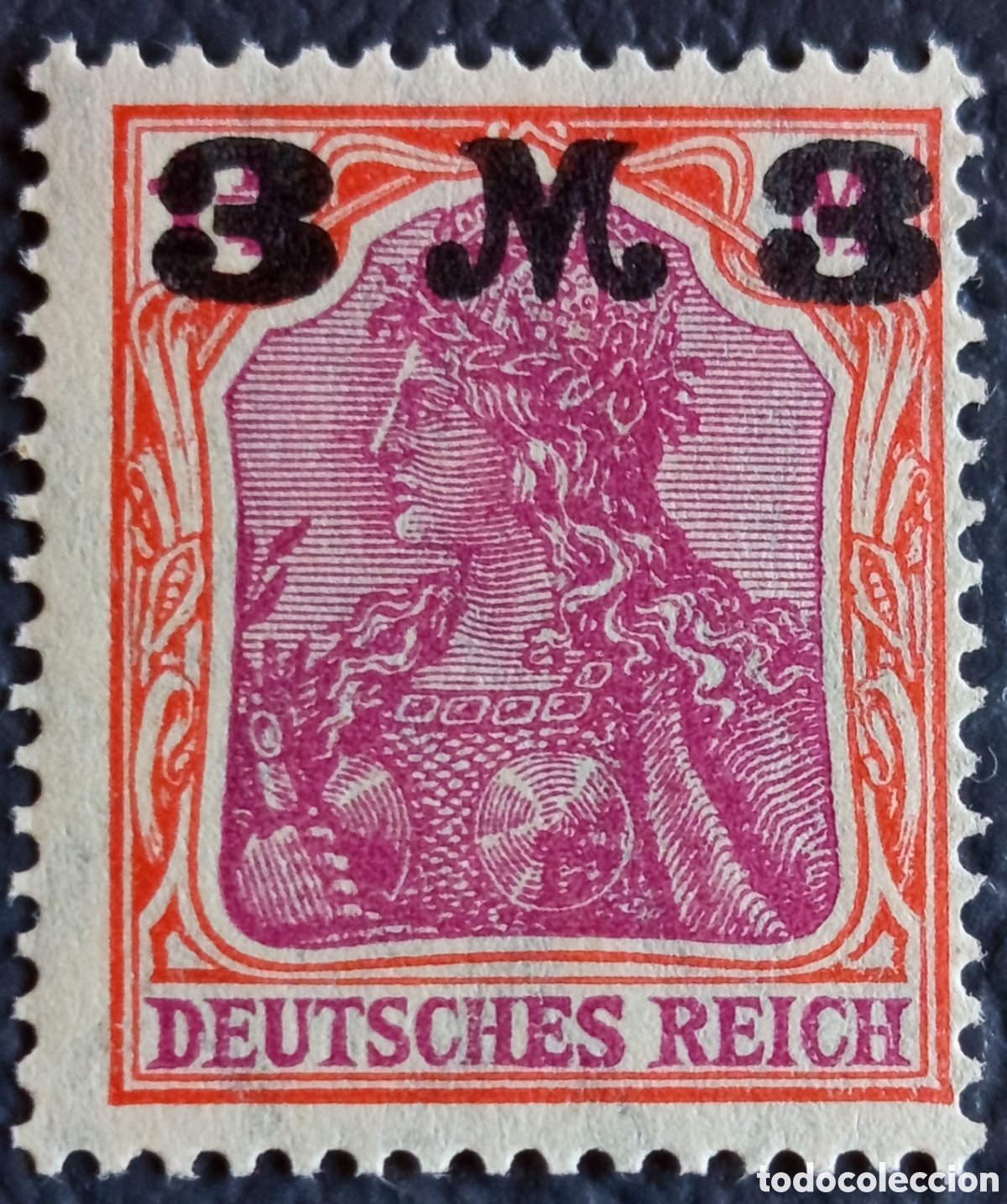 Sellos: Reich Alem&aacute;n 1921 Germania Inflaci&oacute;n Sobrecarga 3M/1,25M Mi.155 MH