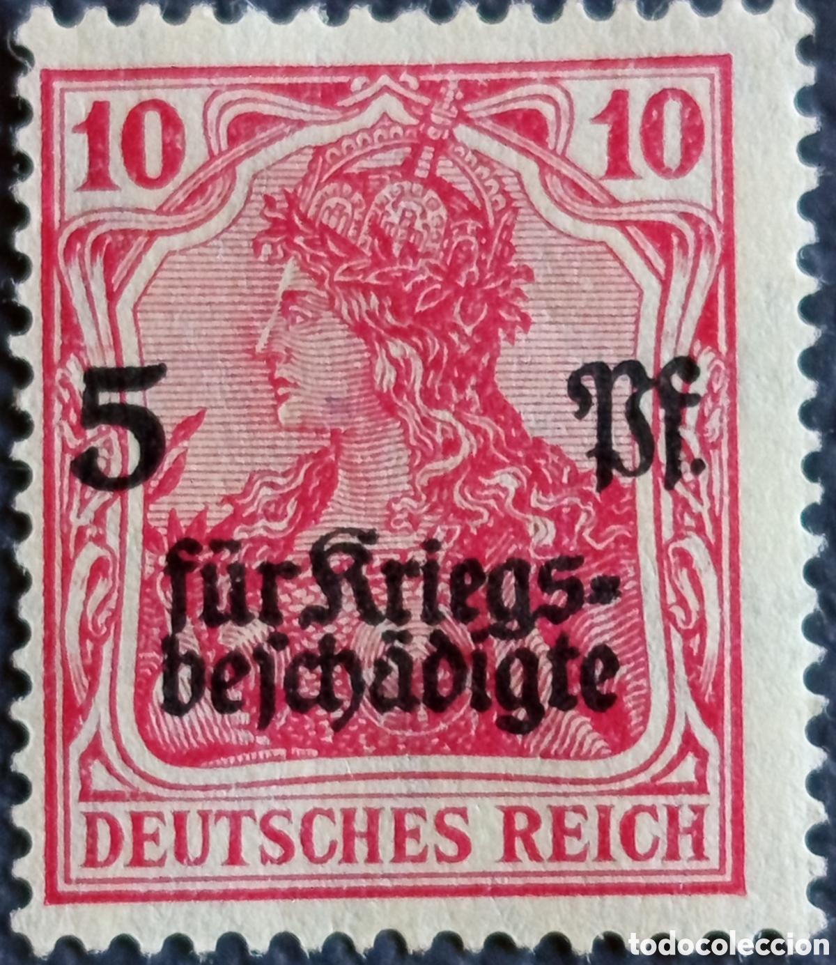 Stamps: Reich Alem&aacute;n 1919 Germania Mutilados Guerra 5Pf/10Pf Mi.105 MH