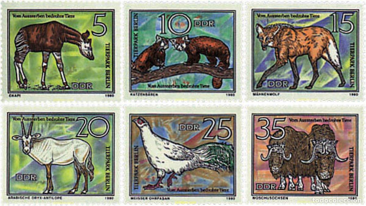 Sellos: 64624 MNH ALEMANIA DEMOCRATICA 1980 FAUNA EN PELIGRO DE EXTINCION