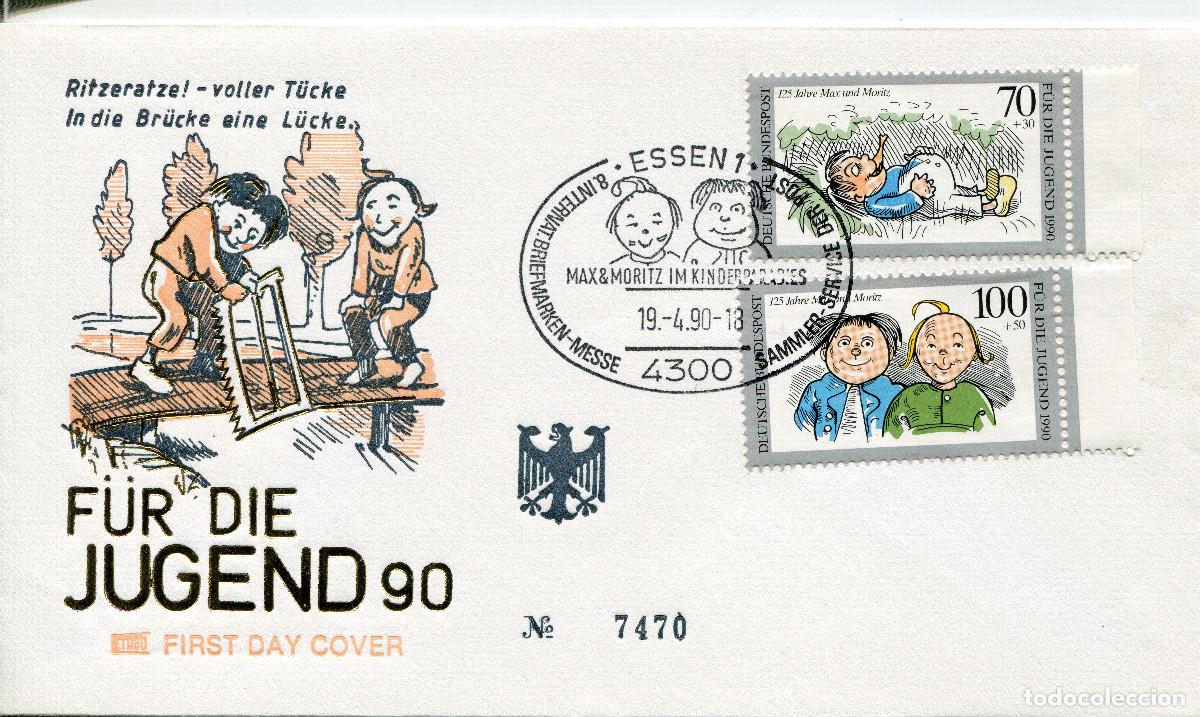 Sellos: ALEMANIA FEDERAL 1990 CARTA FDC MICHEL DE 1456-1458