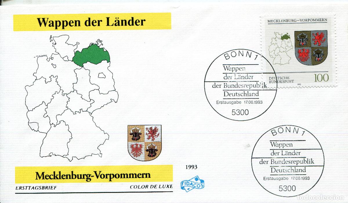 Sellos: ALEMANIA FEDERAL 1993 CARTA FDC MICHEL DE 1661