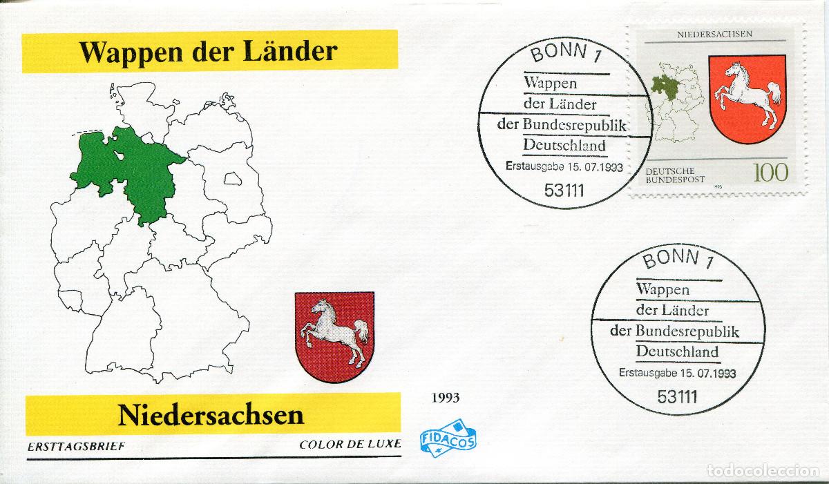 Sellos: ALEMANIA FEDERAL 1993 CARTA FDC MICHEL DE 1662