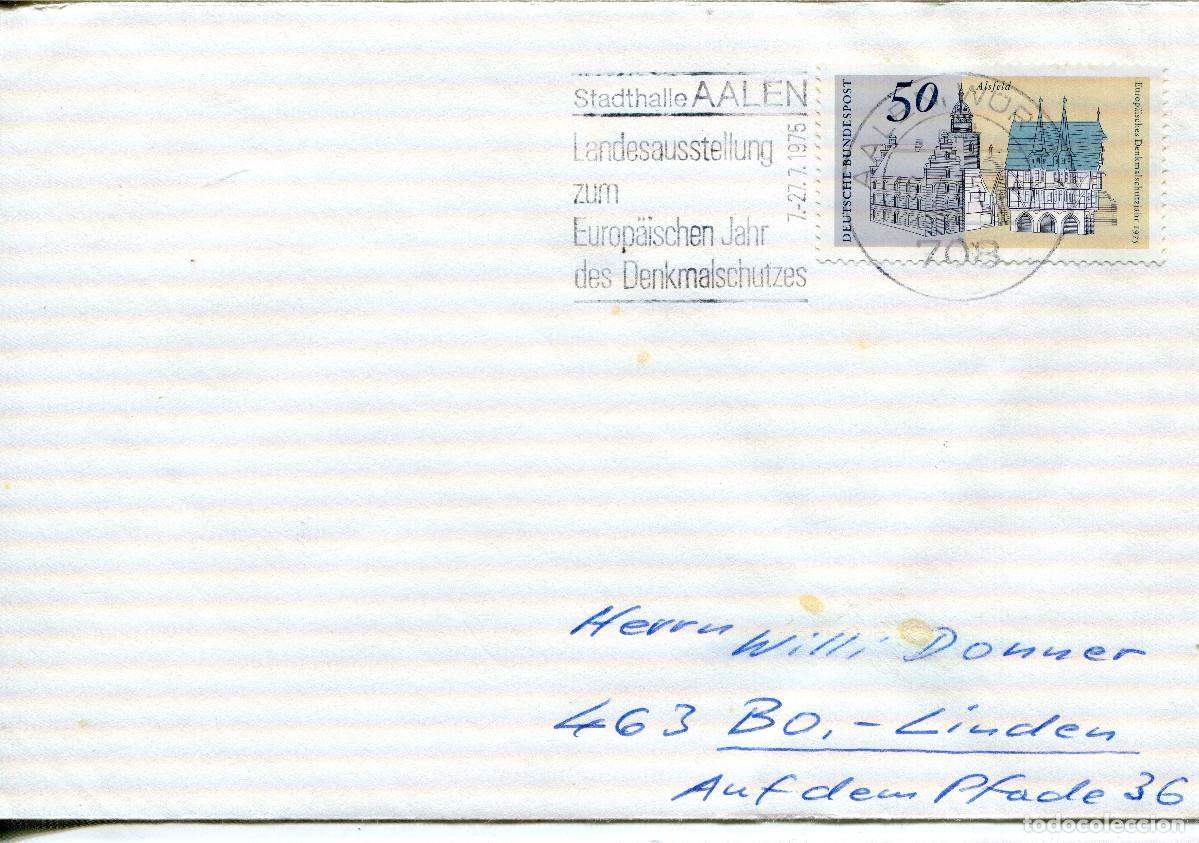 Sellos: ALEMANIA FEDERAL 1975 CARTA FDC MICHEL DE 860