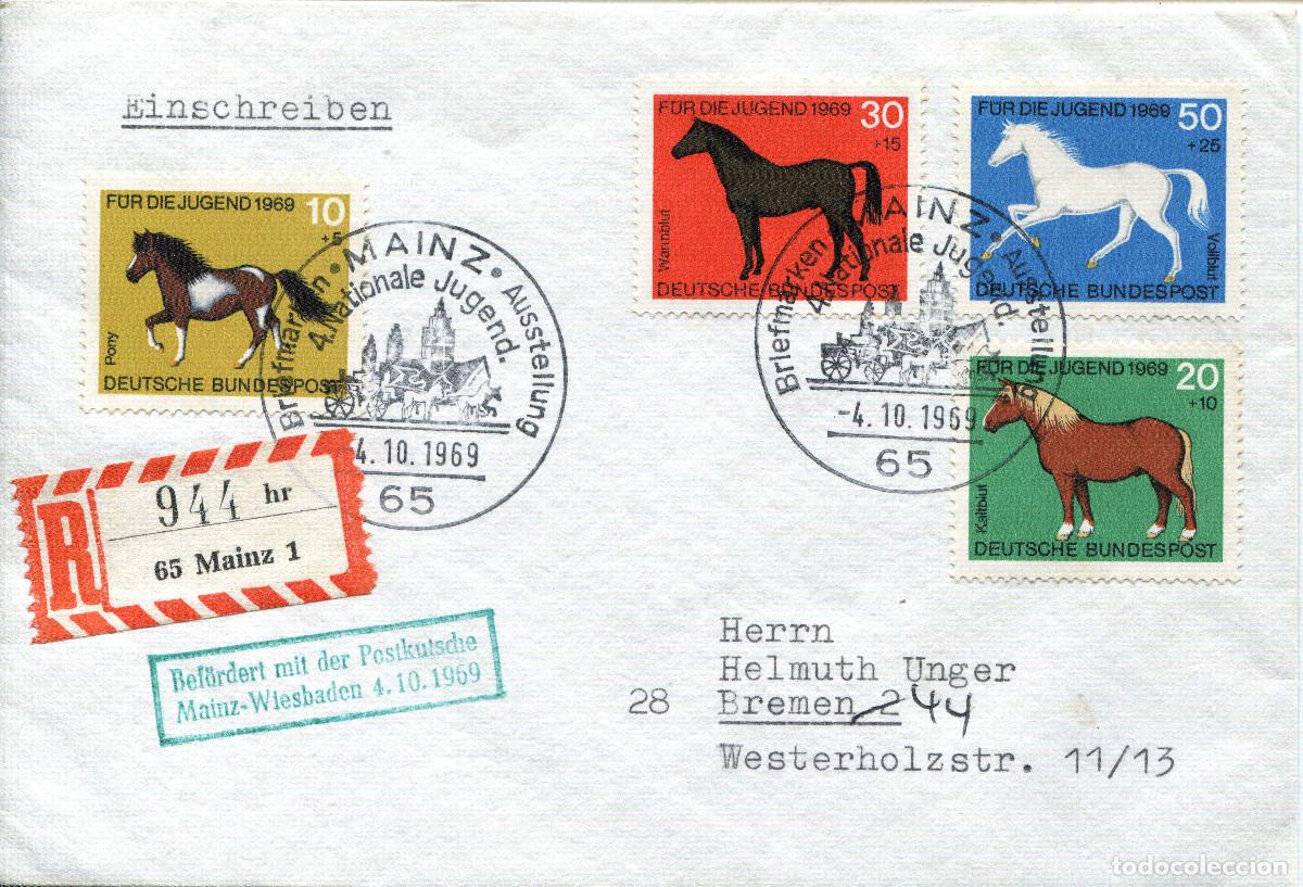 Sellos: ALEMANIA FEDERAL 1969 CARTA FDC MICHEL DE 578-581