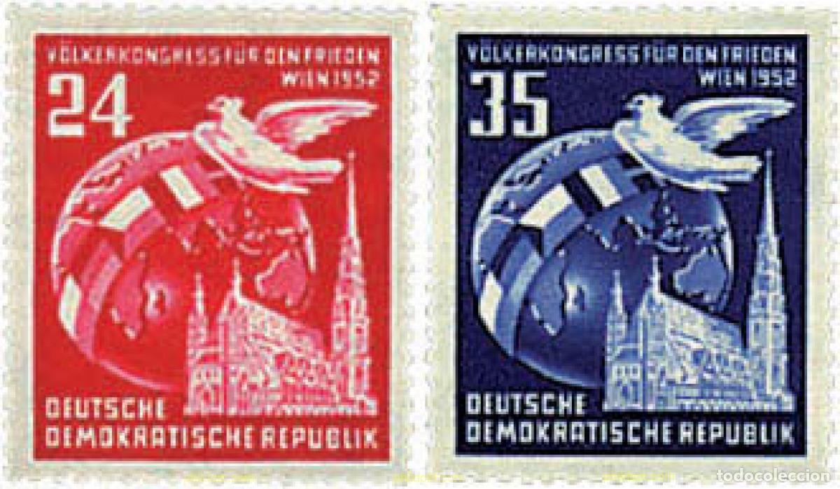 Sellos: 64450 MNH ALEMANIA DEMOCRATICA 1952 CONGRESO DEL PUEBLO POR LA PAZ EN VIENA