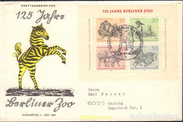 Sellos: 397505 MNH ALEMANIA. Berl&iacute;n 1969 125 ANIVERSARIO DEL PARQUE ZOOLOGICO DE BERLIN