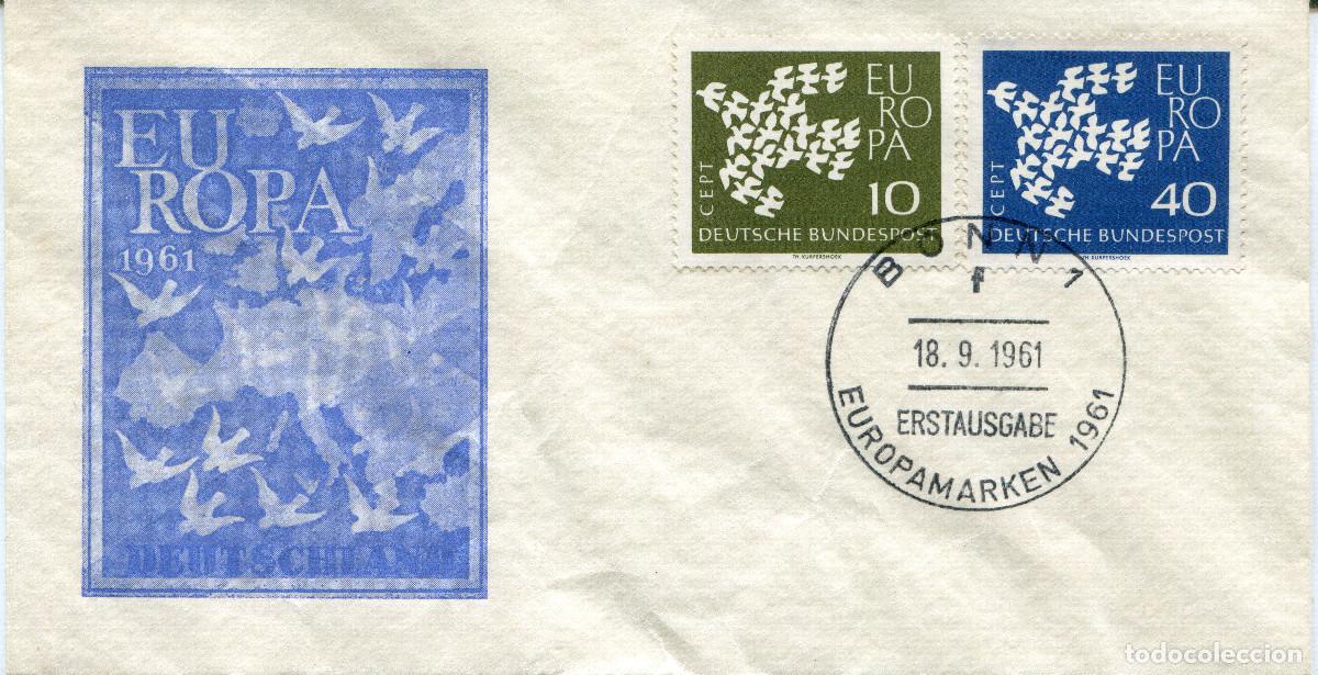 Sellos: ALEMANIA FEDERAL 1961 CARTA FDC MICHEL DE 367-368