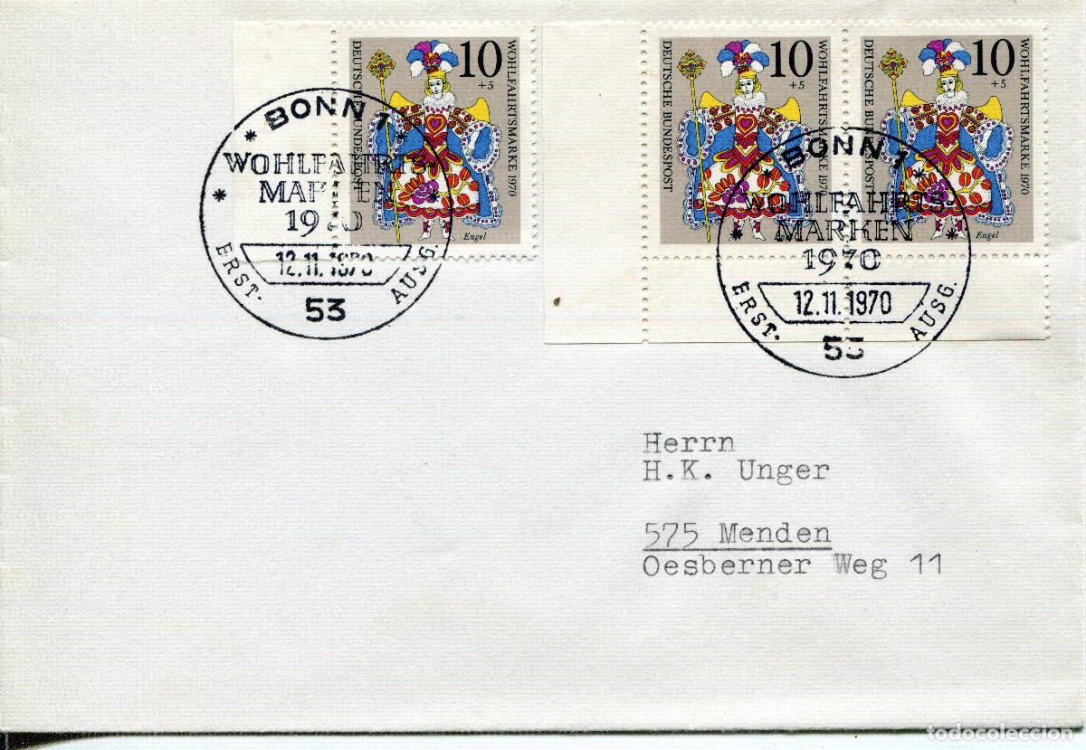 Sellos: ALEMANIA FEDERAL 1970 CARTA FDC MICHEL DE 655