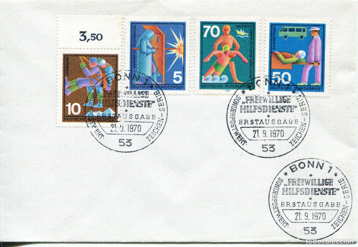 Sellos: ALEMANIA FEDERAL 1970 CARTA FDC MICHEL DE 629-630-633-634