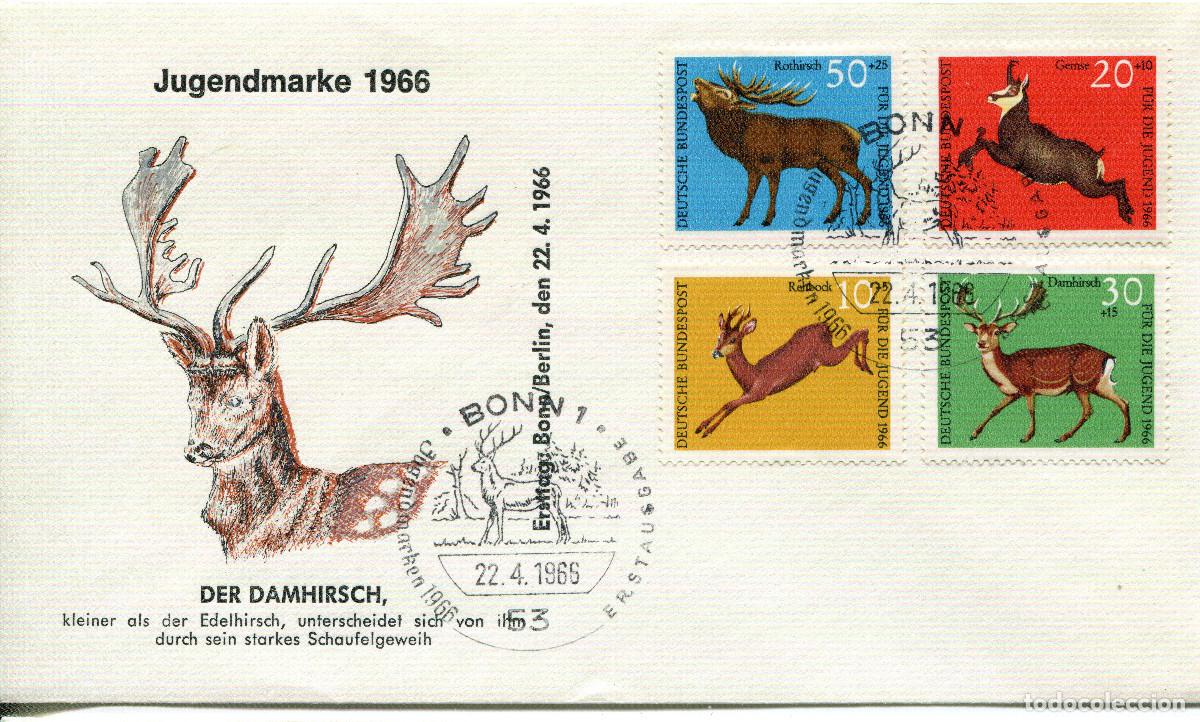 Sellos: ALEMANIA FEDERAL 1966 CARTA FDC MICHEL DE 511-514
