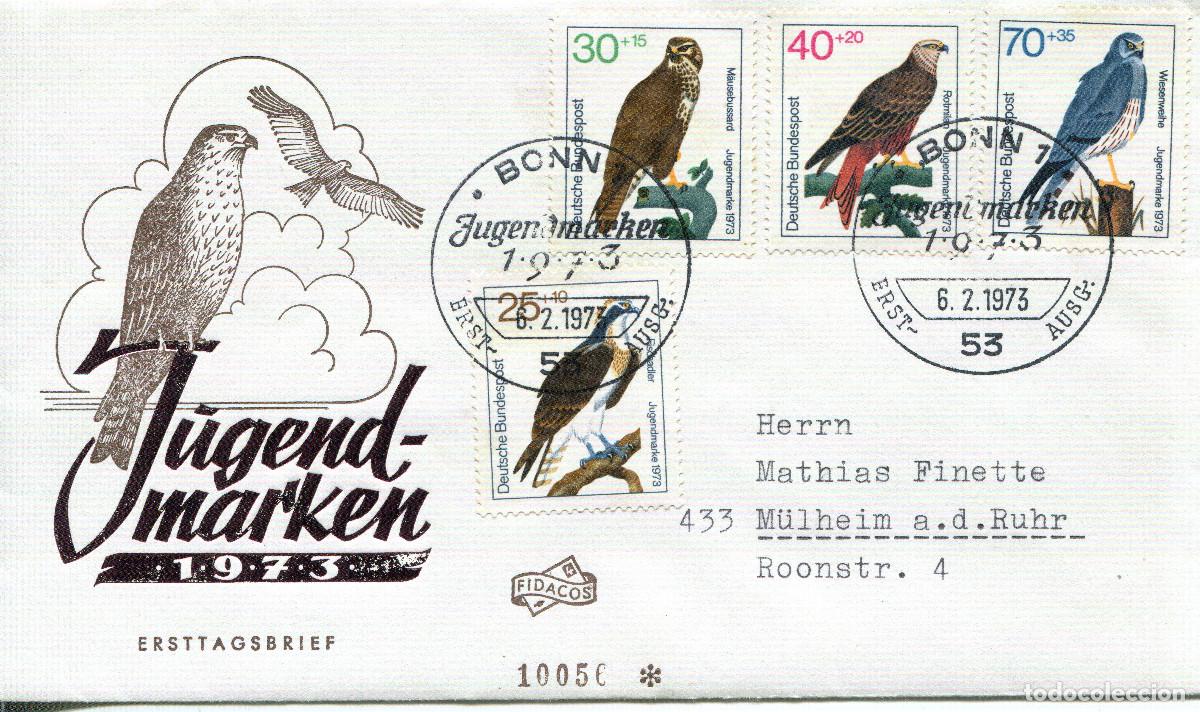 Sellos: ALEMANIA FEDERAL 1973 CARTA FDC MICHEL DE 754-757