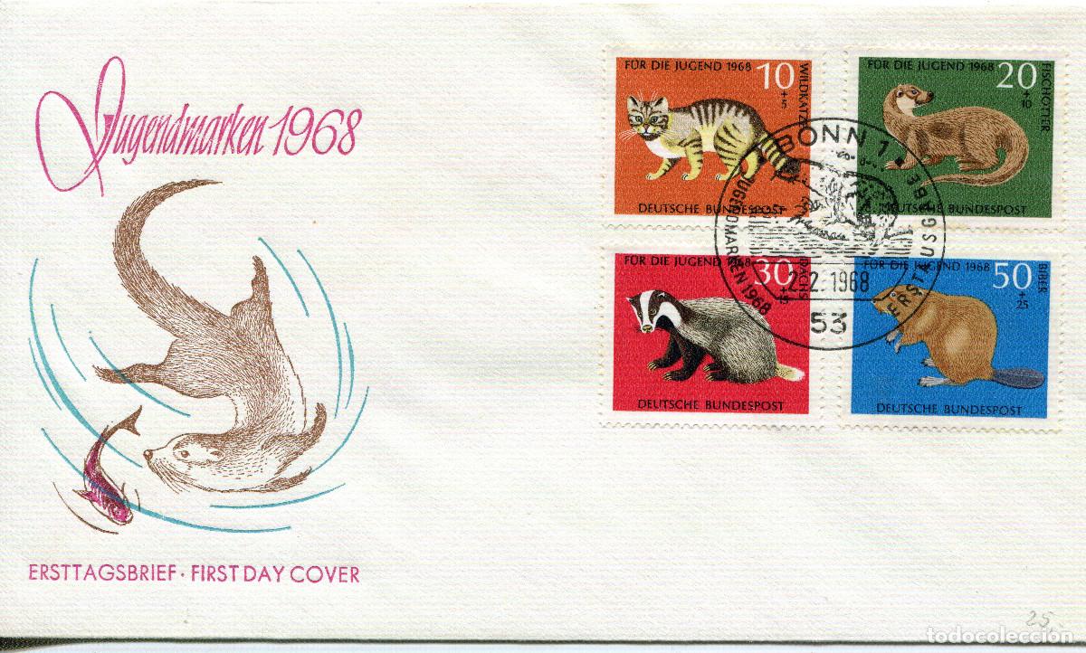Sellos: ALEMANIA FEDERAL 1968 CARTA FDC MICHEL DE 549-552