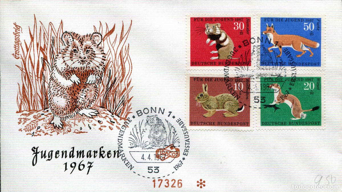 Sellos: ALEMANIA FEDERAL 1967 CARTA FDC MICHEL DE 529-532