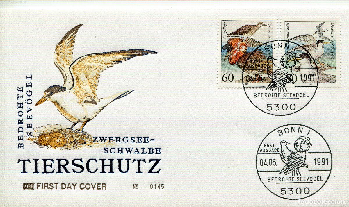 Sellos: ALEMANIA FEDERAL 1991 CARTA FDC MICHEL DE 1539-1540