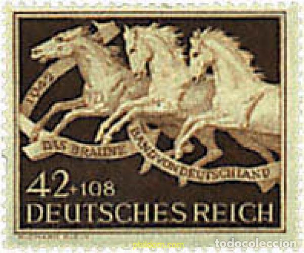 Sellos: 202936 HINGED ALEMANIA 1942 9 CARRERA DE CABALLOS EN MUNICH