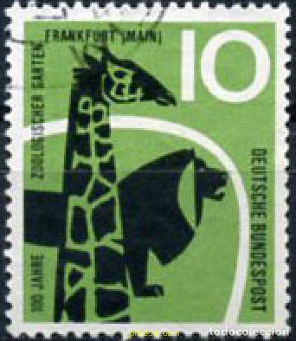 Sellos: 211088 USED ALEMANIA FEDERAL 1958 CENTENARIO PARQUE ZOOLOGICO DE FRANKFURT